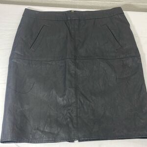 CAbi black faux leather pencil skirt sz 10
